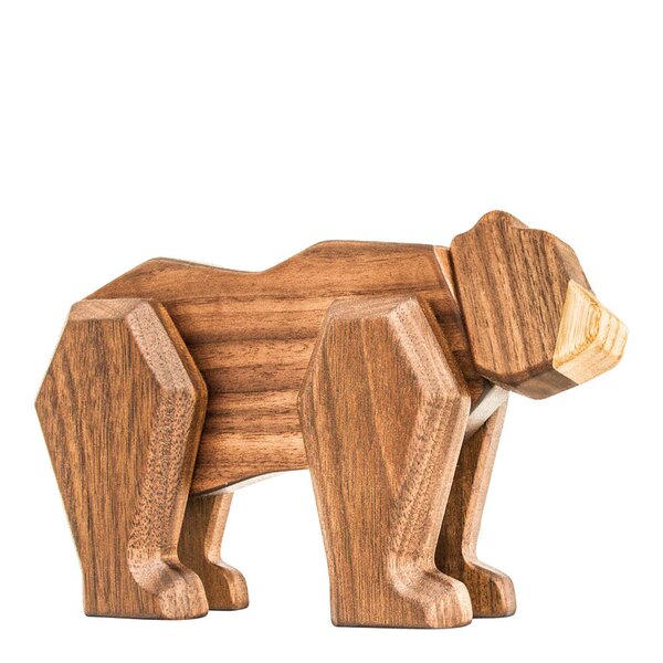 FableWood Bjørn trefigur 12 cm valnøtt/ask