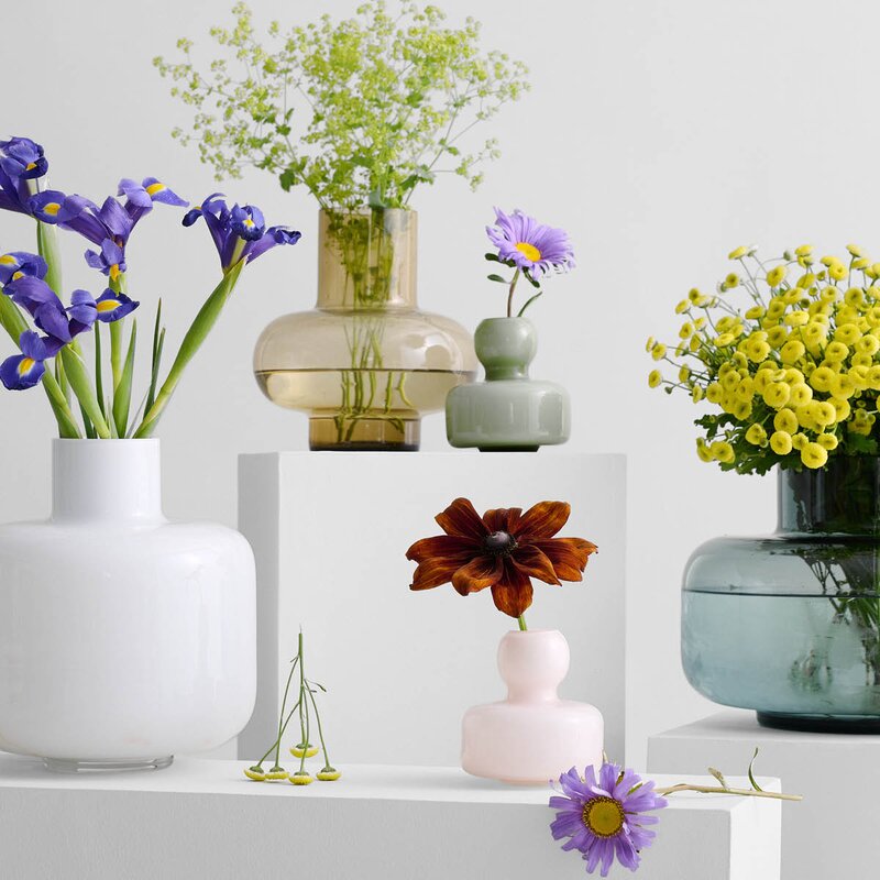 Marimekko Flower vase 10 cm oliven opal