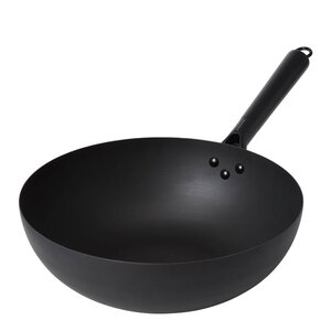 Satake Wokpanne karbonstål med trehåndtak 32 cm svart