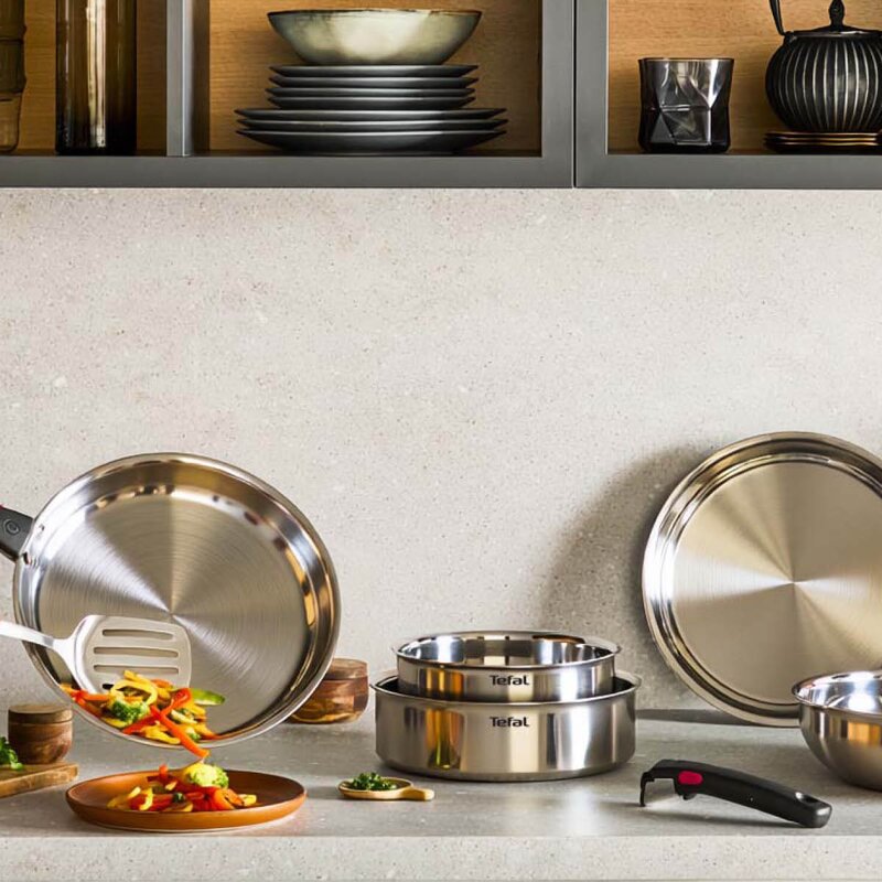 Tefal Ingenio Emotion kasserollesett 4 deler brushed uncoated