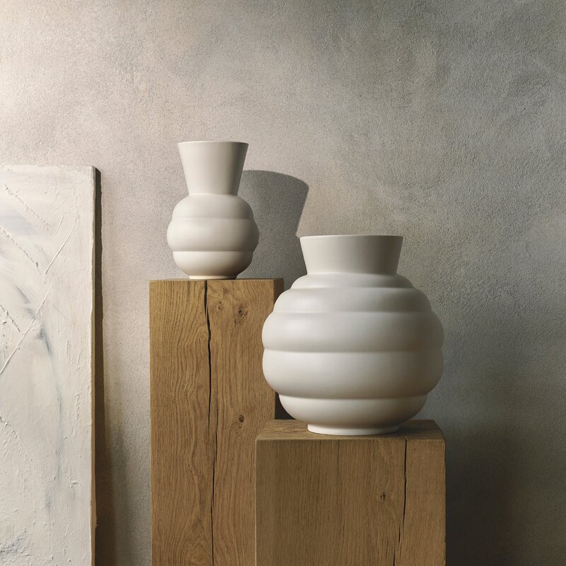 Knabstrup Keramik Tortus Archie No.3 vase 26,5 cm hvit