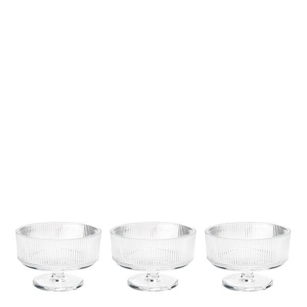Stelton Pilastro skål på fot 11 cm 3 stk klar