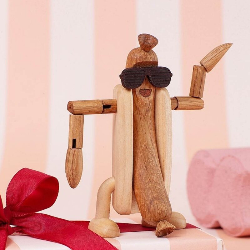 Spring Copenhagen Woodies Harry Hot Dog trefigur 11 cm eik