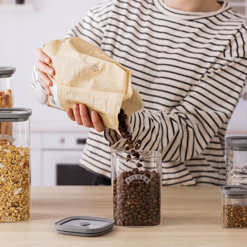 Kilner Fresh S oppbevaringskrukke 0,5L glass/grå