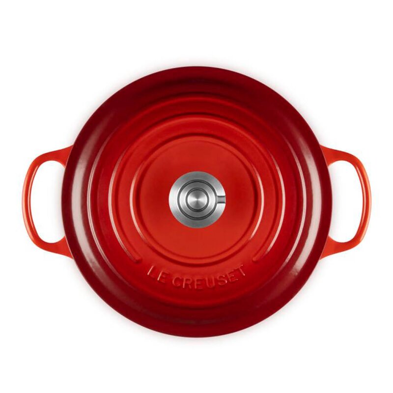 Le Creuset Signature støpejernsgryte rund 5,3L 26 cm cerise/crucible knob