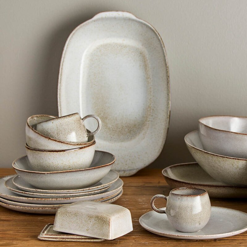 Bloomingville Sandrine middagsservise sett 12 deler natur