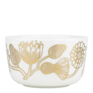Marimekko Oiva Tiara bolle 25 cl hvit/gull
