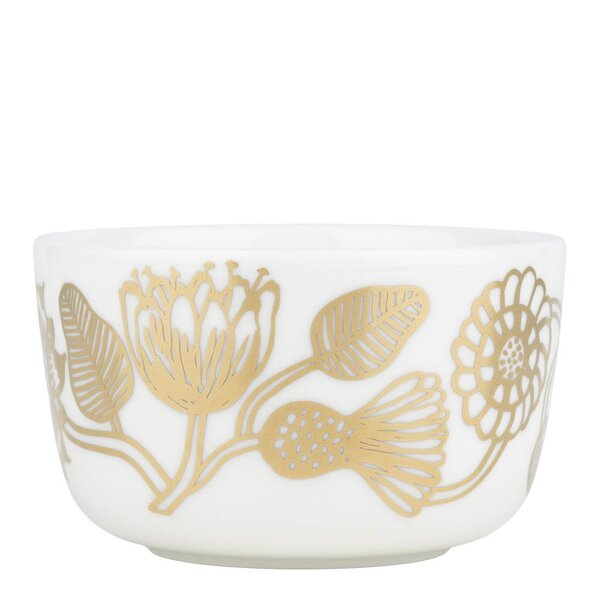 Marimekko Oiva Tiara bolle 25 cl hvit/gull