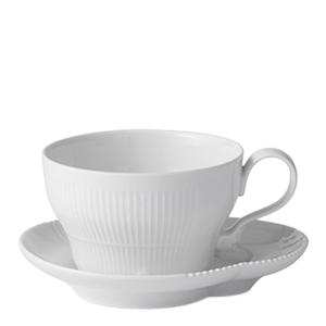 Royal Copenhagen White Elements kopp med fat 26 cl