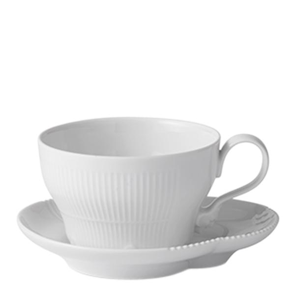 Royal Copenhagen White Elements kopp med fat 26 cl