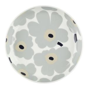 Marimekko Unikko tallerken 20,5 cm hvit/grå/sand/mørkblå