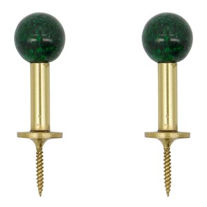 House Doctor Ball knagg 5x2 cm 2 stk messing/grønn