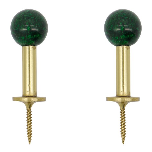 House Doctor Ball knagg 5x2 cm 2 stk messing/grønn