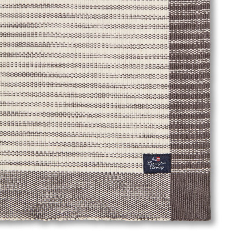 Lexington Stripet bordbrikke ribbed 40x50 cm mørkgrå/hvit