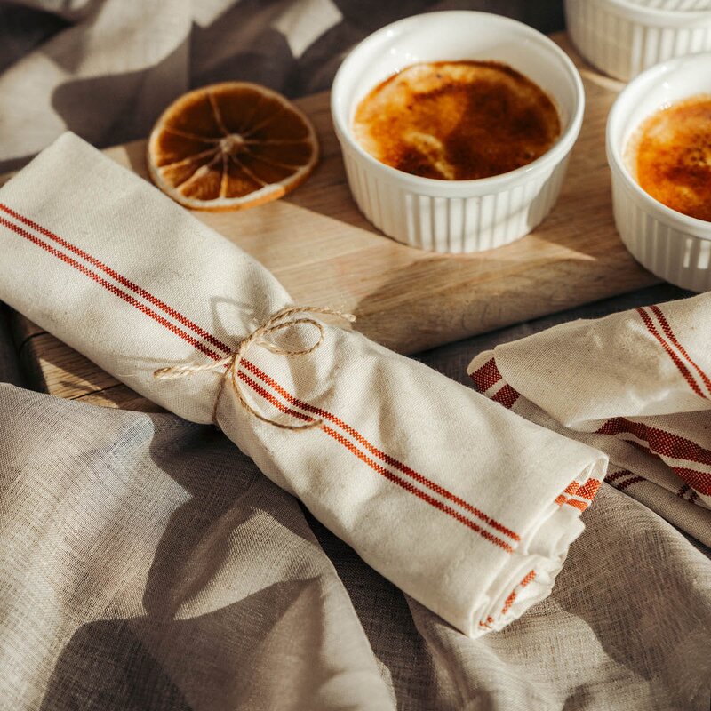 Stiernholm Elsa servietter 45x45 cm 2 stk natur/rød