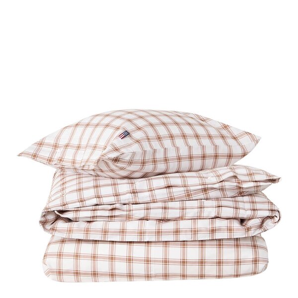 Lexington Sengesett 140x200 cm lyocell/bomull pin point rutete white/fudge
