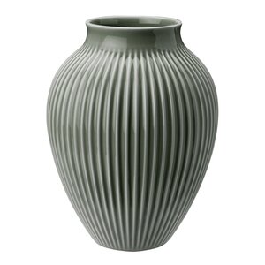 Knabstrup Keramik Ripple vase 27 cm matt celadon green