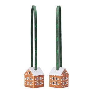 Kähler Gingerbread juleoppheng 5x4 cm 2 stk brun