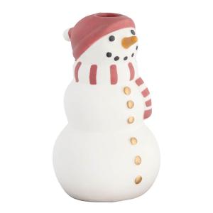 Kähler Kähler christmas snømann h10 cm hvit/sort/rød