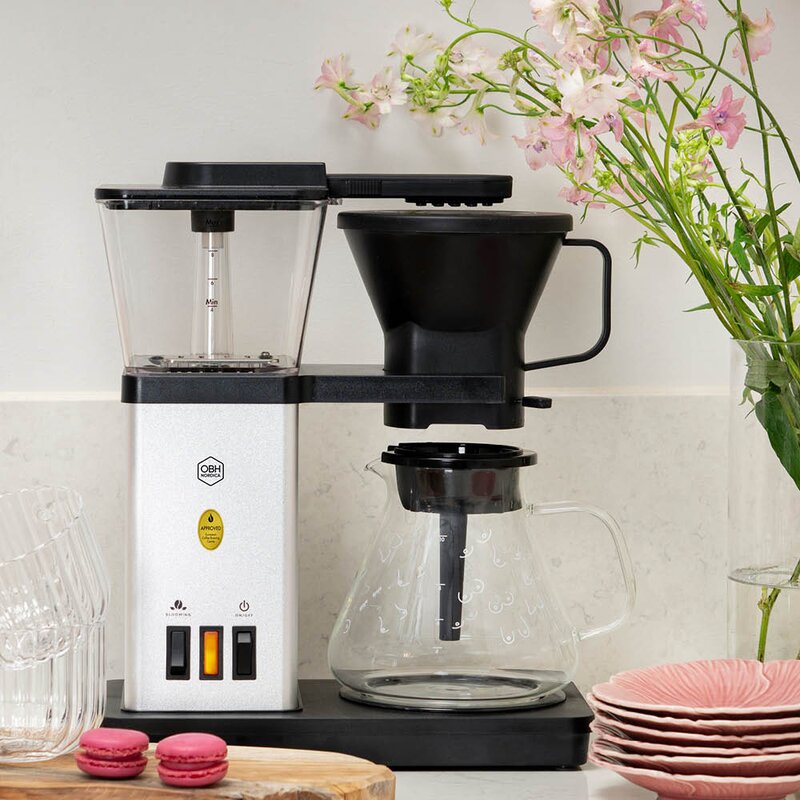 OBH Nordica Rosa sløyfe Blooming kaffetrakter 1,25L sølv/brystmøsnter
