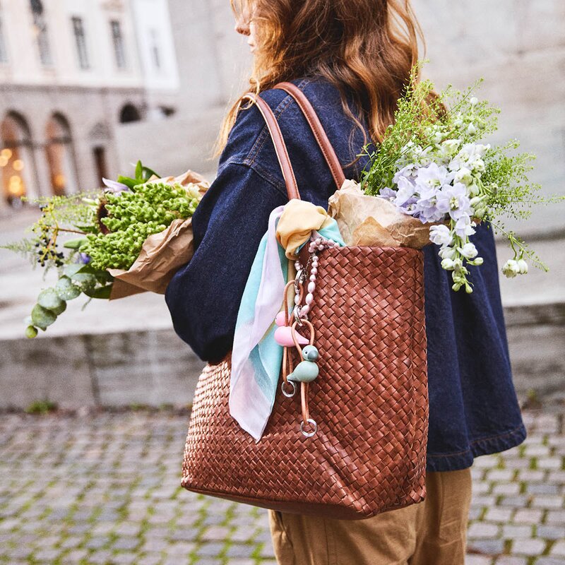 Kay Bojesen Denmark Kay Bojesen nøkkelring minifugl med lær rosa