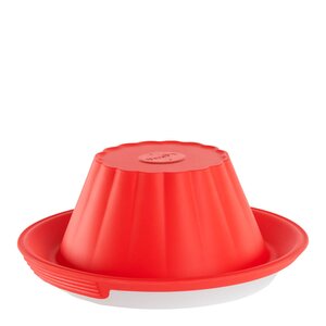 Lékué Puddingform i silikon med fat 1,3 L rød/hvit