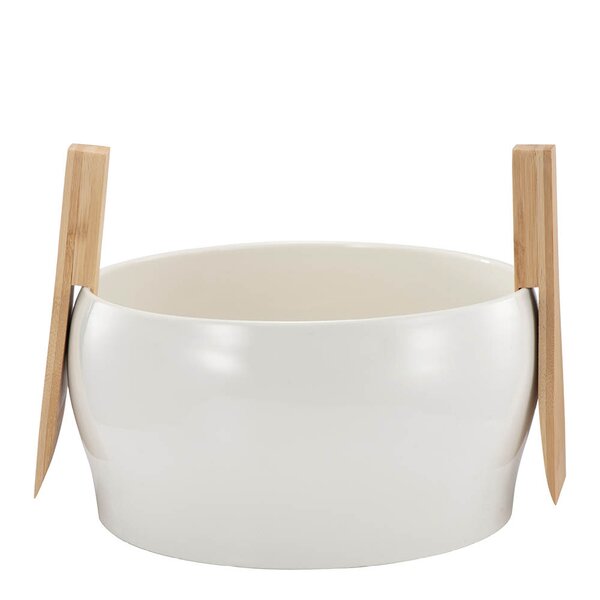 Modern House - Salatbolle med salatbestikk 23,5 cm hvit/natur