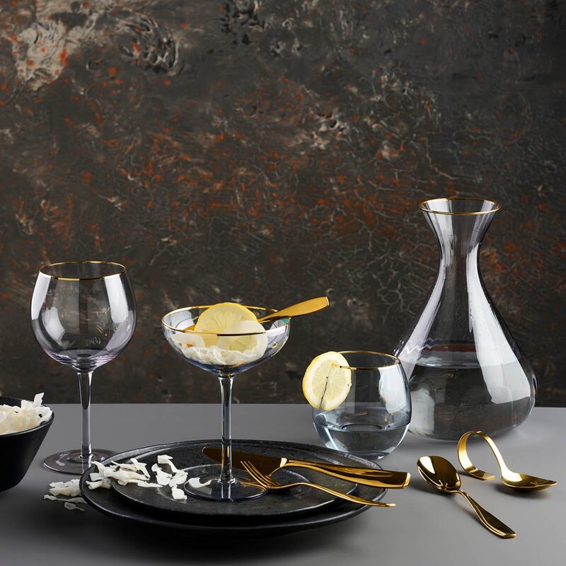 Modern House Golden Rose bestikksett 33 deler gull