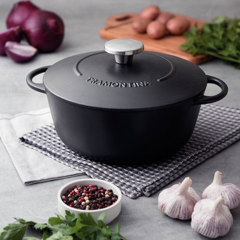 Tramontina Cast iron kasserolle 4L svart