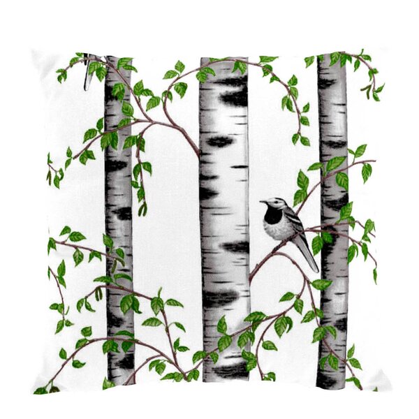 Arvidssons Textil Björkdungen putetrekk 47x47 cm offwhite/grønn