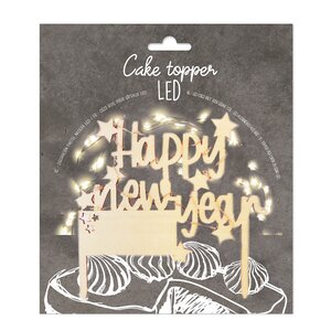 ScrapCooking Cake Topper LED kakedekorasjon Happy New Year natur