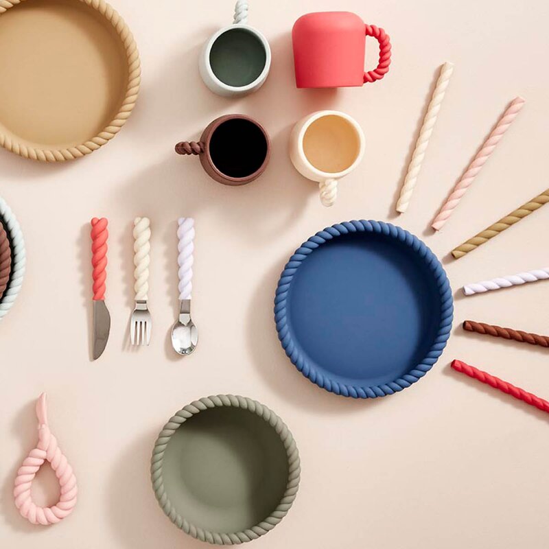 OYOY Mellow tallerken og bolle 18 cm blue Olive