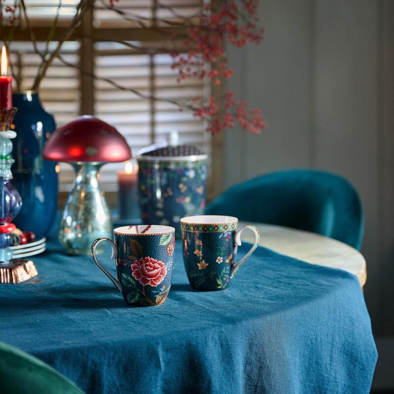 Pip Studio Berry Blues krus stor 36,5 cl 2 stk blå