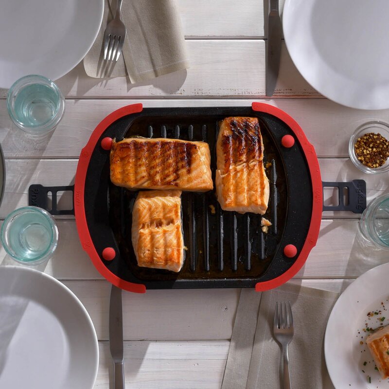 Lékué Grill XL for mikrobølgeovn 30x21 cm rød