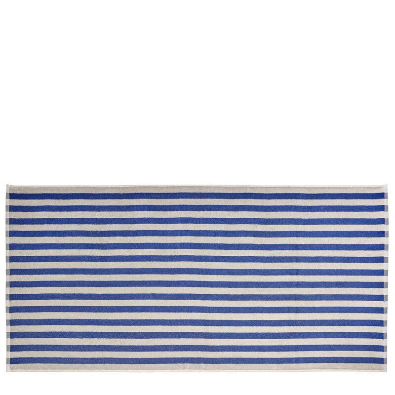 Blomus Arto badehåndkle 140x70 cm beige/blå brede striper