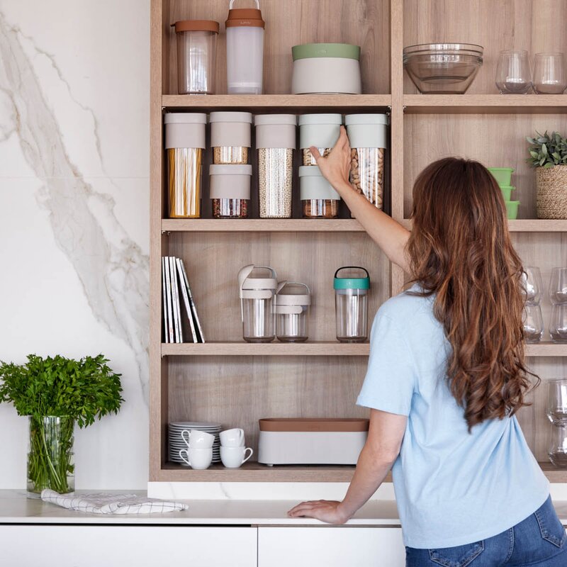 Lékué Flip Storage oppbevaringsboks M med lokk grønn