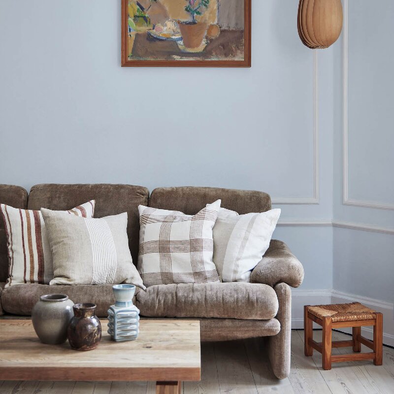 Tell Me More Colette putetrekk i lin 50x50 cm beige striper