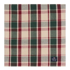 Lexington Serviett lin/bomull 50x50 cm rutete grønn/rød/beige