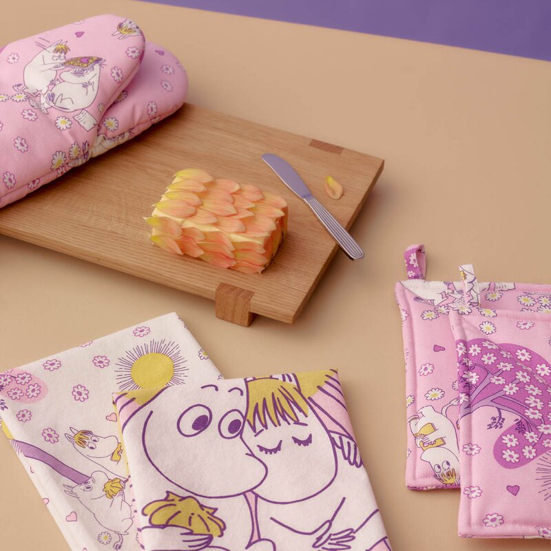 MoominArabia Mummi gryteklut 22x22 cm 2 stk Kjærester rosa