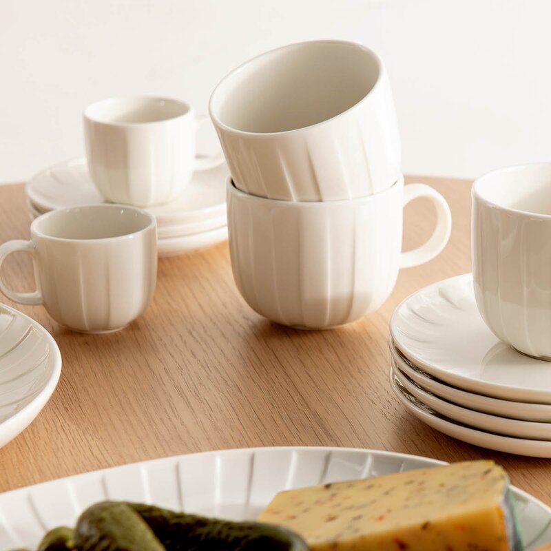 Stiernholm Senja espressokopp med fat 9 cl hvit