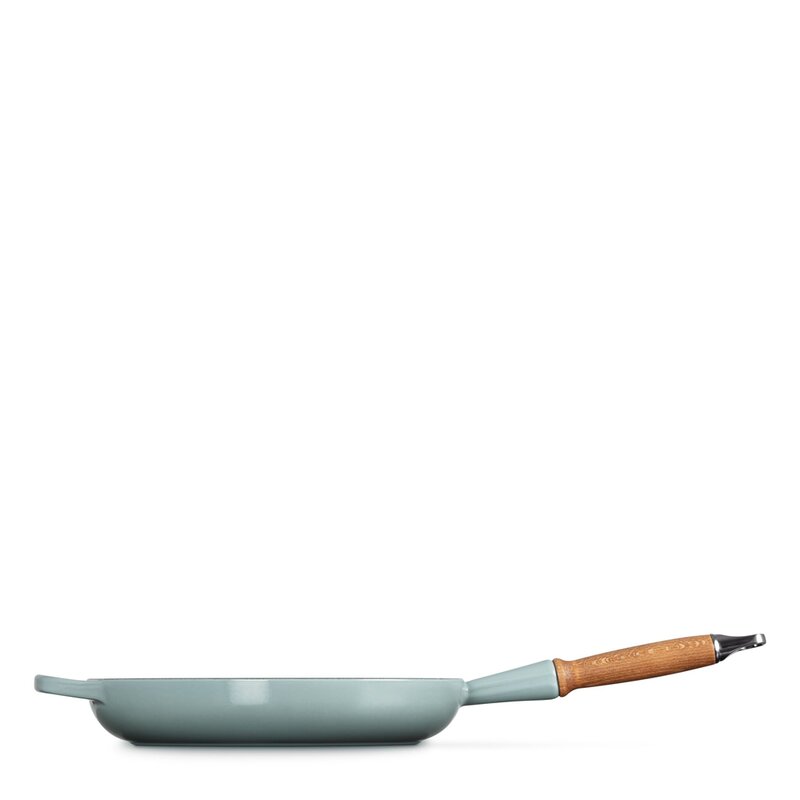 Le Creuset Signature stekepanne med trehåndtak 28 cm sea salt