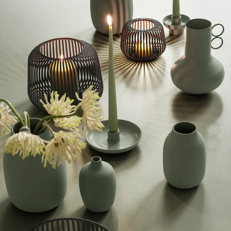 Blomus Vela lysestake 9 cm grønn