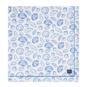 Lexington Duk 150x350 cm bomull skallprintet hvit/blå