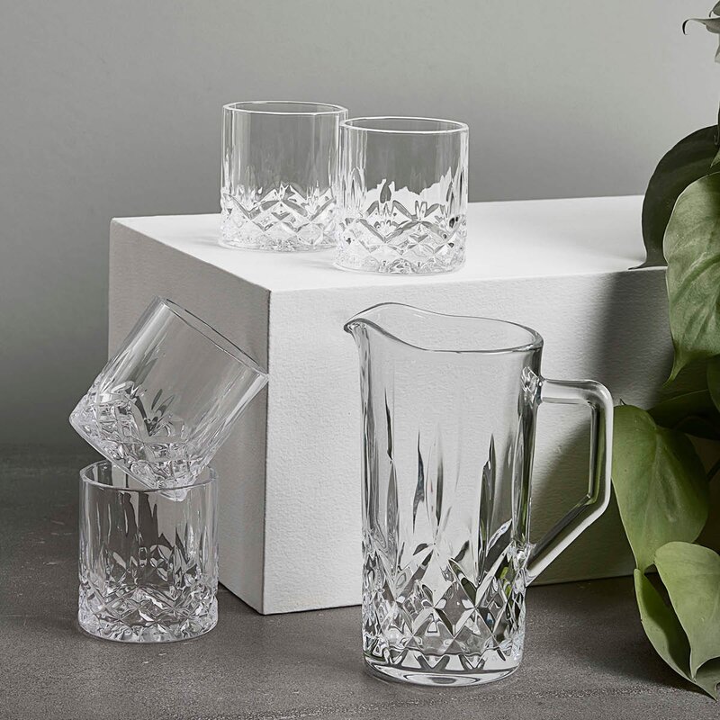 Aida Harvey glassett kanne 1L + 4 whiskyglass