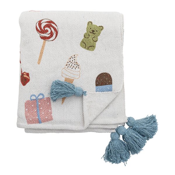 Bloomingville MINI Pledd Sweets 160x130 cm natur