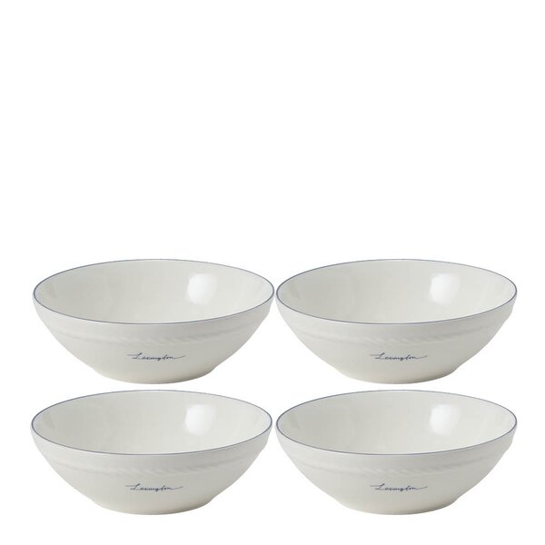 Lexington Icons skåler 15,5 cm 4 stk hvit/blå