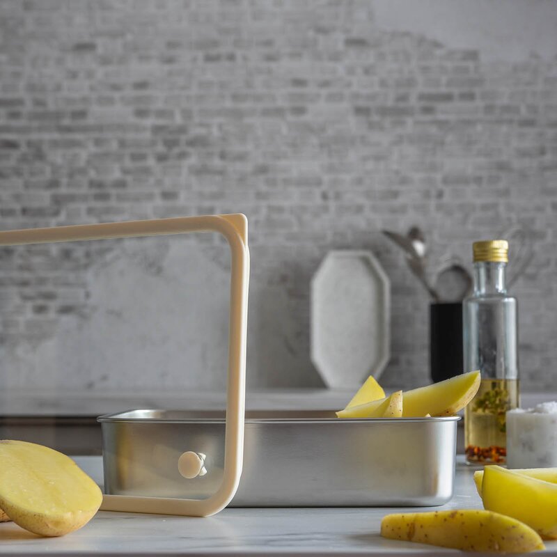 Modern House Smart Seal oppbevaringsboks 1,9L stål/beige