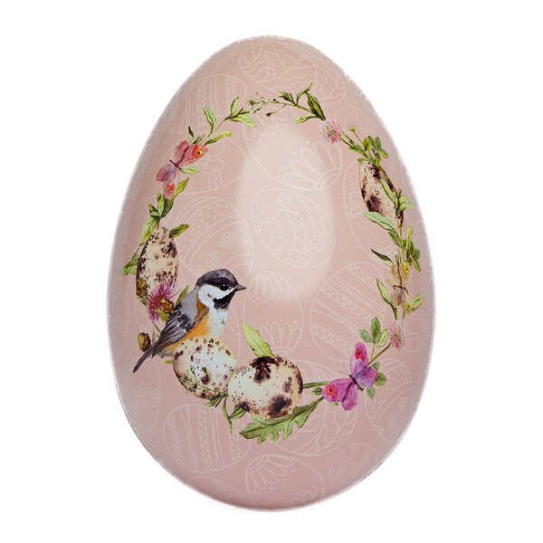 Inspirasjon Forlag Påskeegg metall 15 cm Vintage krans rosa