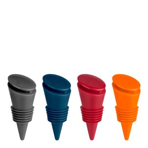 Innovine Flaskekork i silikon 11,4x11,4x4,8 cm 4 stk multi