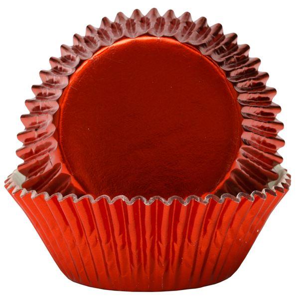 Cacas, muffinsform rød metallic 45stk